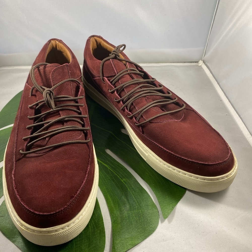 GACCO‎ GENUINE SUEDE LEATHER LOW TOP MAROON​​​​​